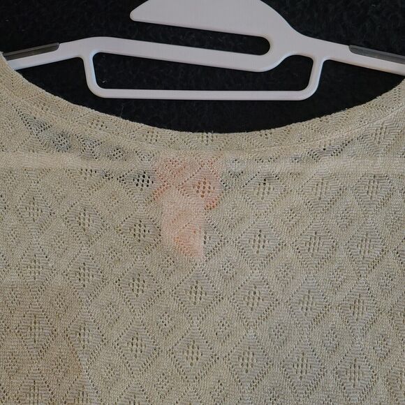 Hearts Of Palm Womens Top Light Tan Size PM Polyester Blend Pullover Sheer - Picture 12 of 12